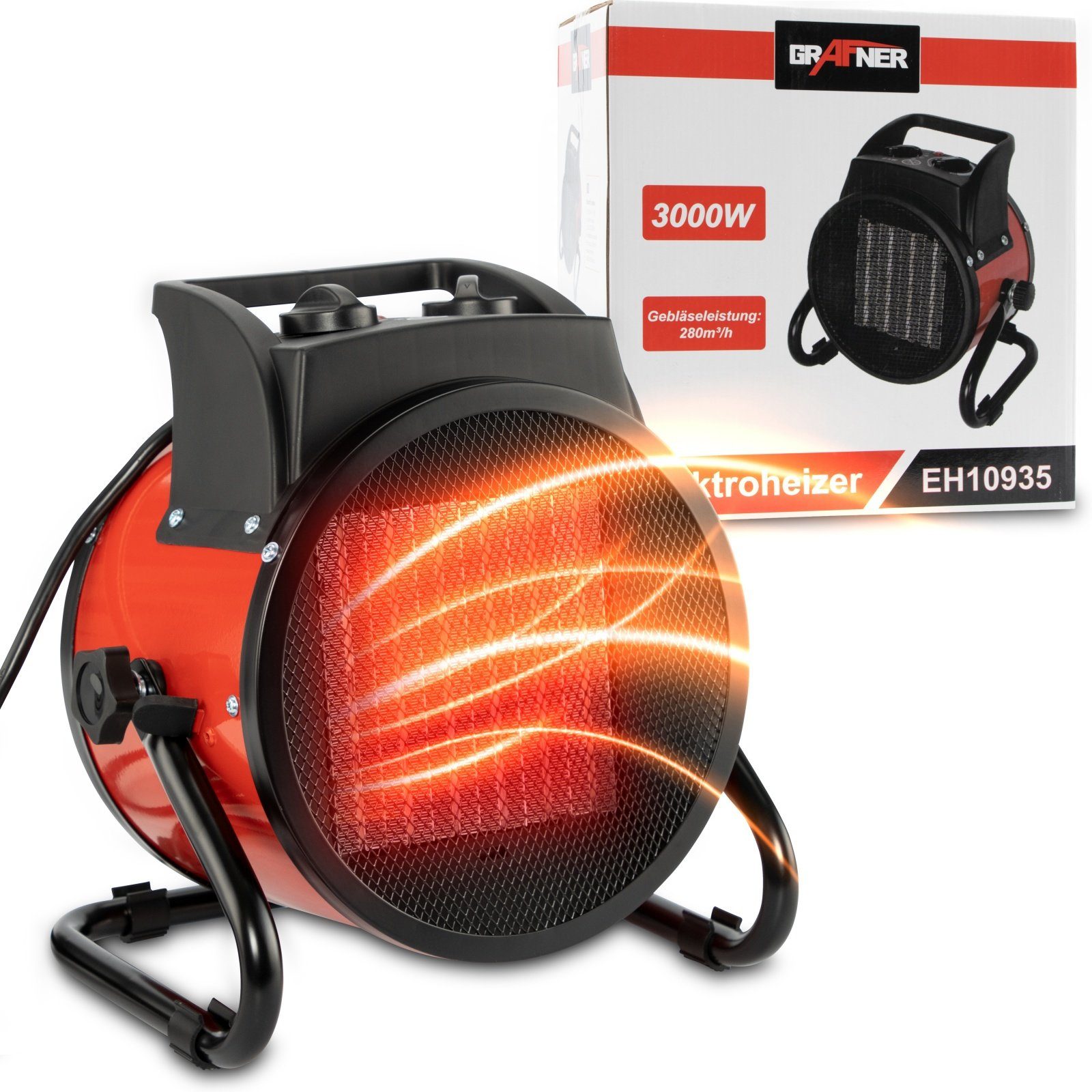 Grafner Heizgerät Heizgerät Elektroheizer Heizstrahler 3000 Watt Bauheizer, günstig online kaufen