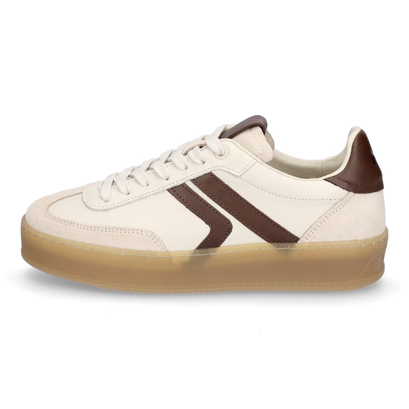 MIDS MARLA Damen Sneaker Glatt-/Velourleder Offwhite mit Plateau-Sohle und gepolsterter Zunge