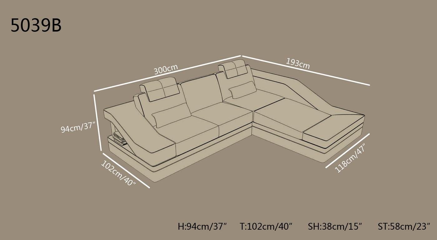 stilvoll in rote Designer modernes Ecksofa L-Form Made Couch Polstermöbel JVmoebel Neu, Europe Sofa