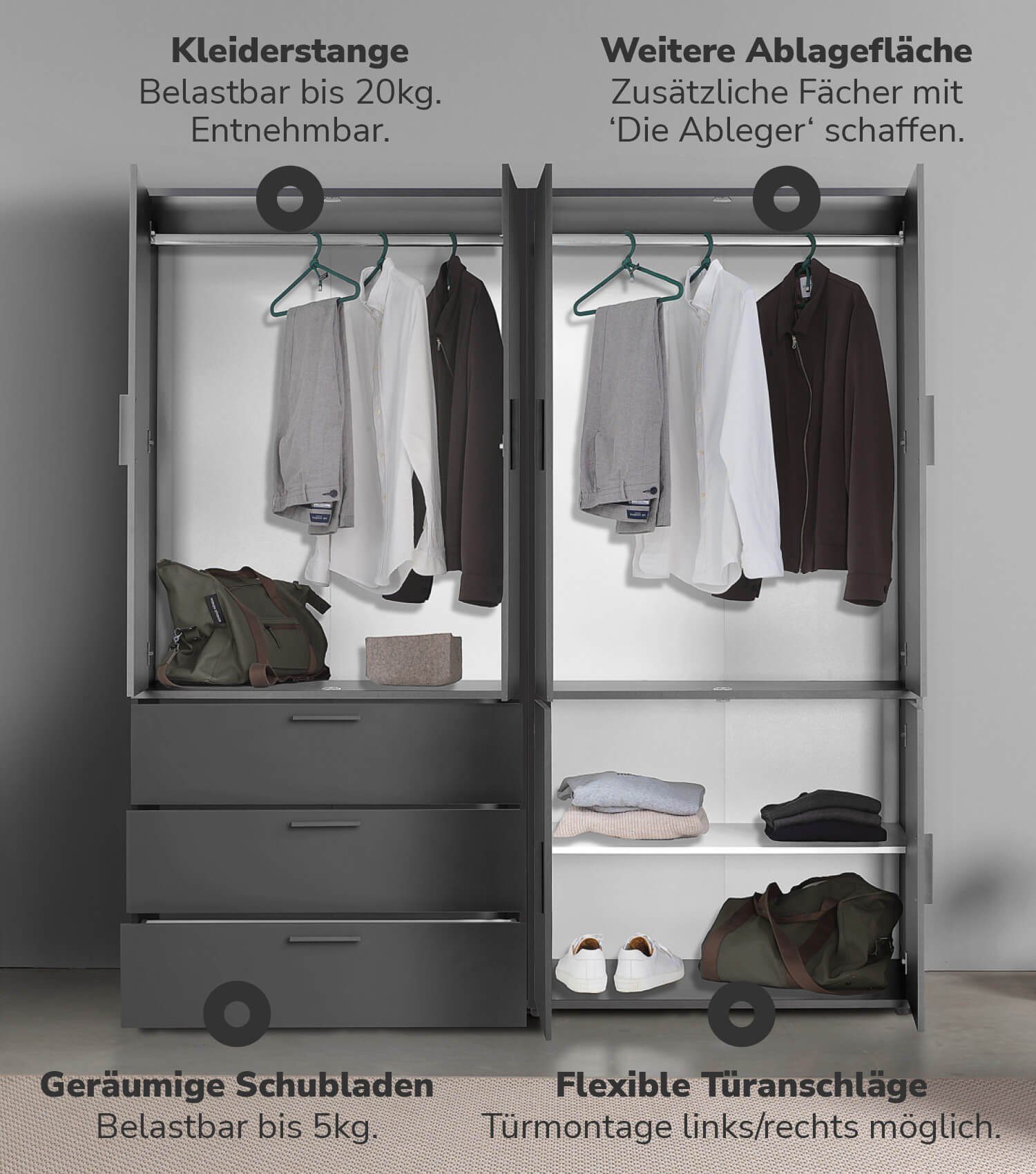mokebo Kleiderschrank Der Grenzenlose (6-Türig & günstig online kaufen