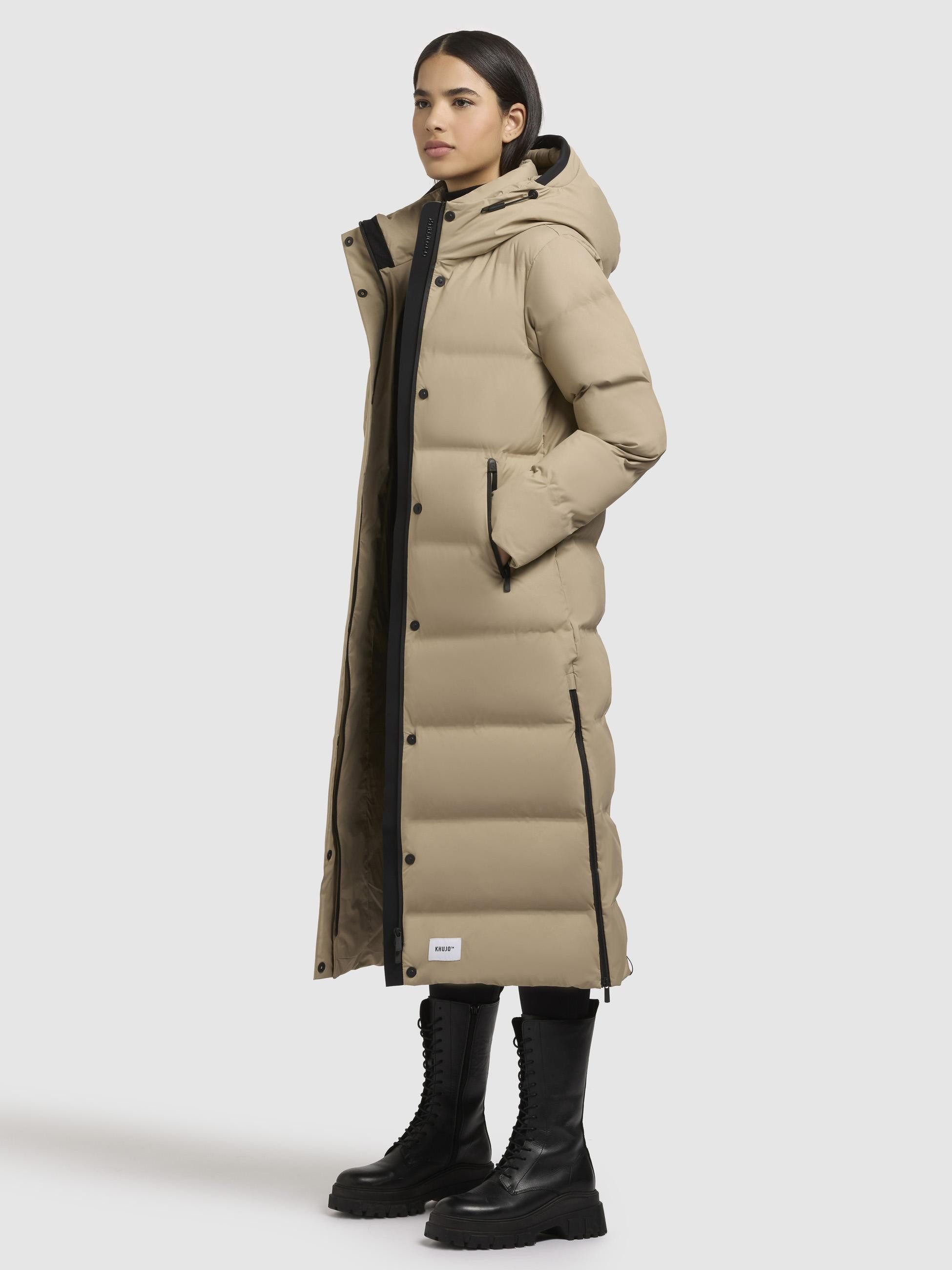 khujo Steppmantel Mayla2-YM Warmer Damen Wintermantel mit großer Kapuze