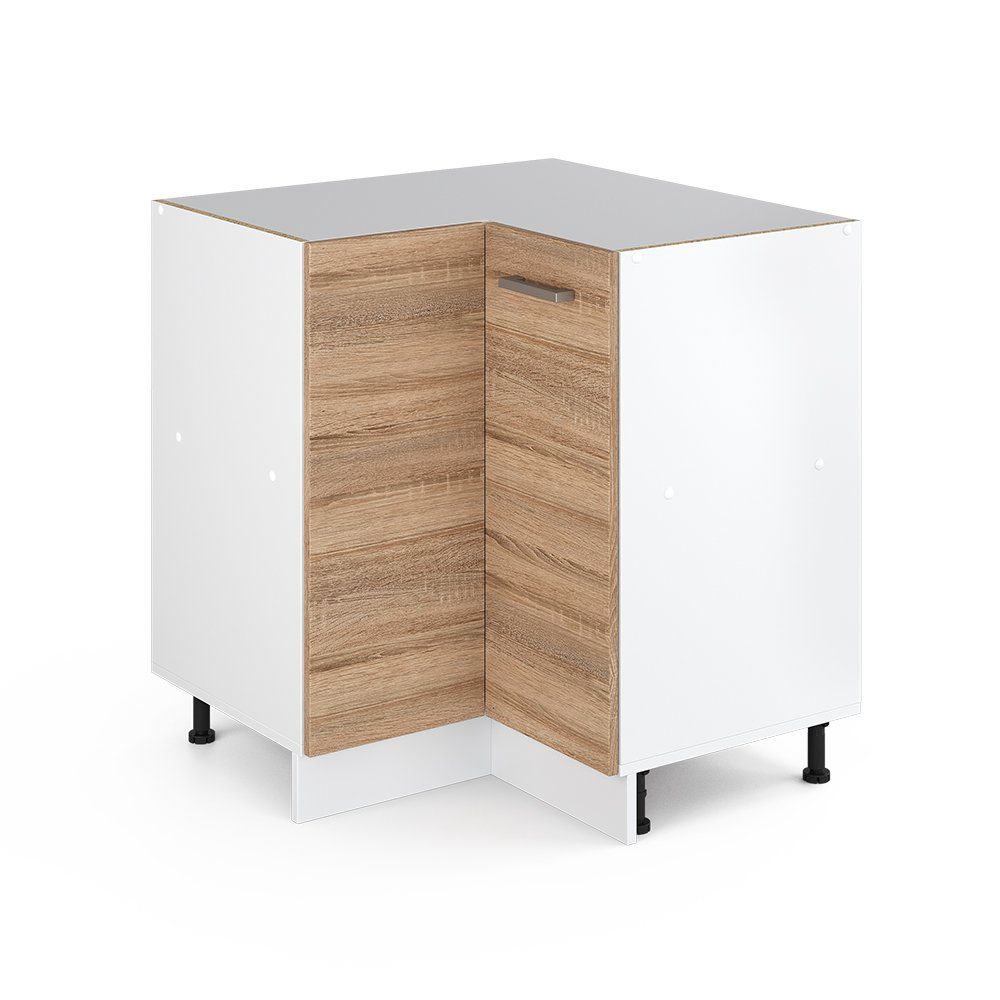 Vicco Eckunterschrank R-Line, Sonoma/Weiß, 75.6 cm, günstig online kaufen