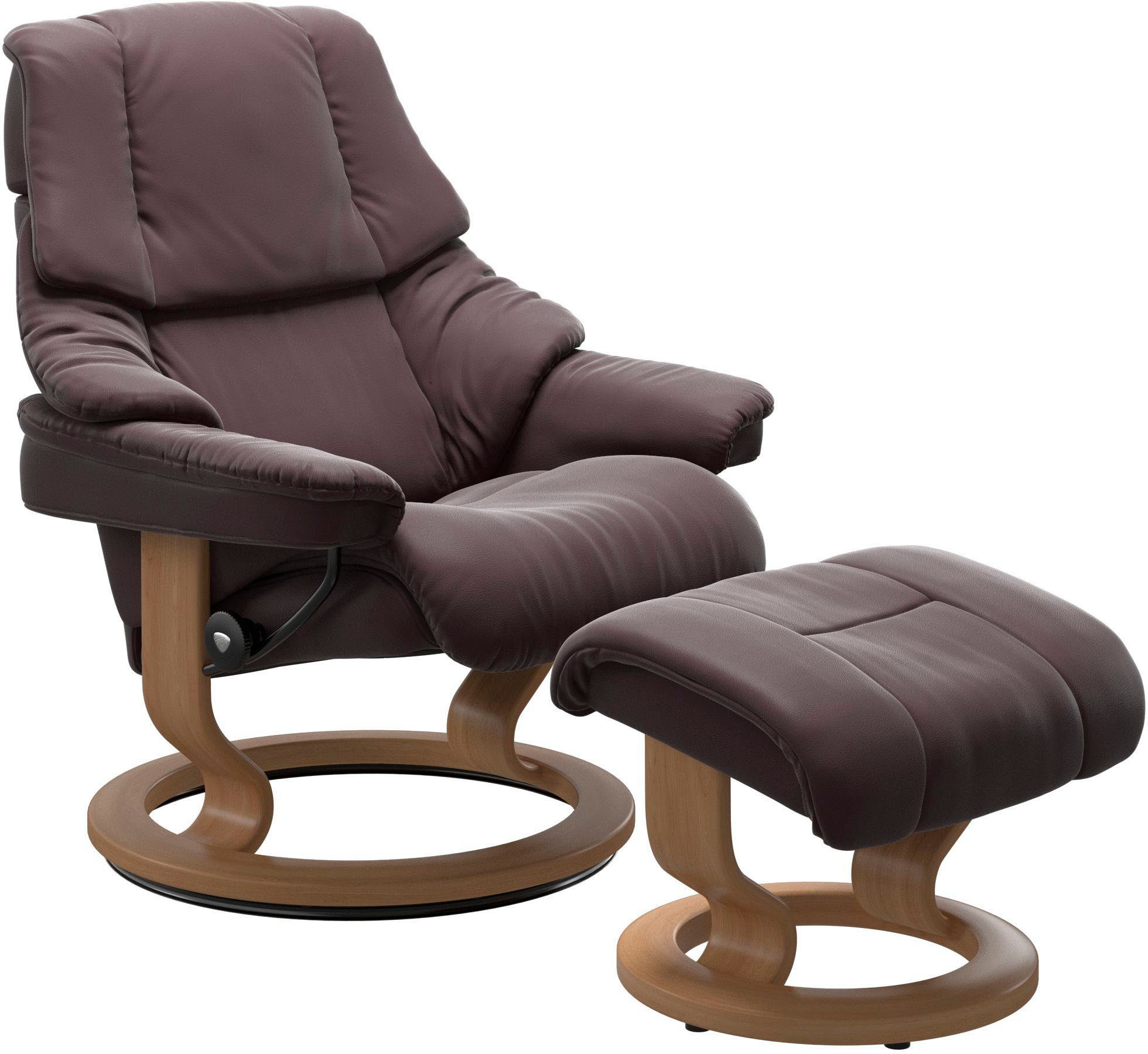 Stressless® Relaxsessel Reno (Set, Relaxsessel mit Hocker), mit Hocker, mit  Classic Base, Größe S, M & L, Gestell Eiche