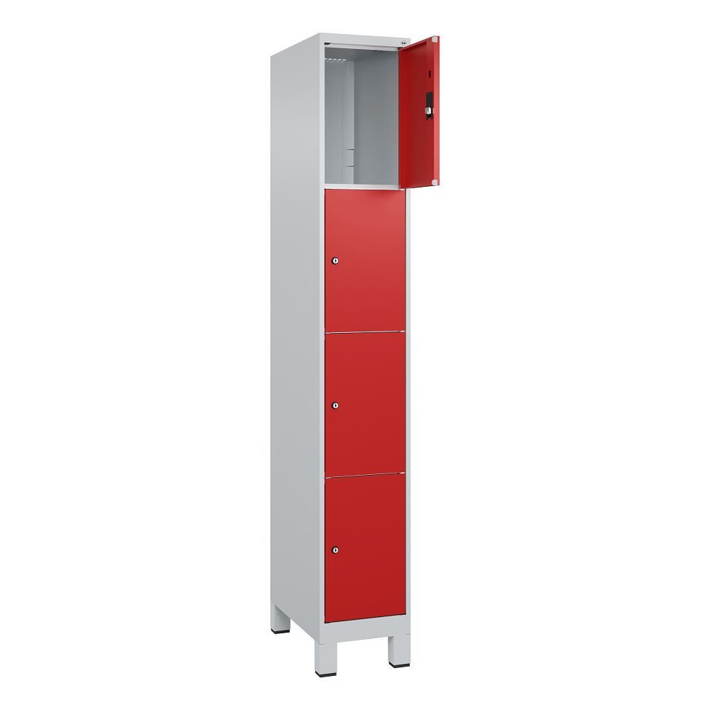 C+P Garderobenschrank Fächerschrank Classic Plus, 4 Fächer übereinander, Abteilbreite 30 ... Für Schule, Verein und Fitness-Studios