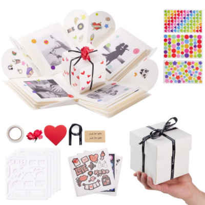 int!rend Fotoalbum DIY Geschenkbox Set - Kreative Überraschungsbox, Geschenkbox Bastelset 12,5x12,5x12,5cm