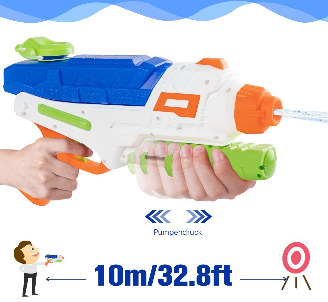 Handgelenk Wasserpistole Sommer Spielzeug im Freien mit Wasser besprüht PistR.EX 