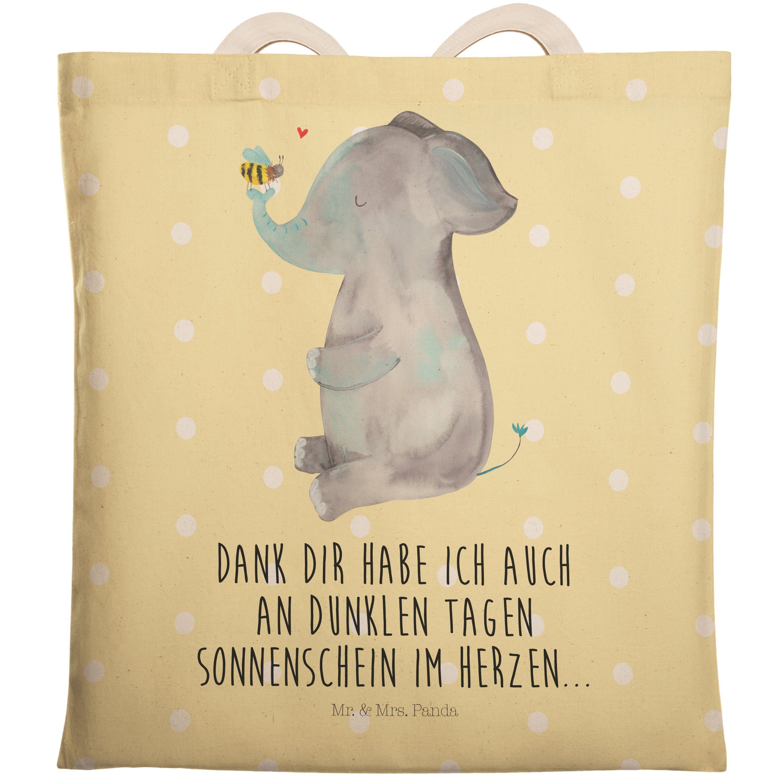 Tragetasche - Sprüche - (1-tlg) Gelb Mrs. Biene Mr. Jahrestag, Geschenk, Pastell Elefant Panda & & lustige