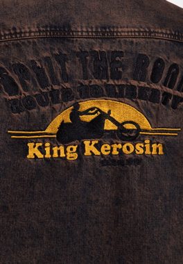 KingKerosin Langarmhemd Split The Road Vintage-Look dank Tint-Wash