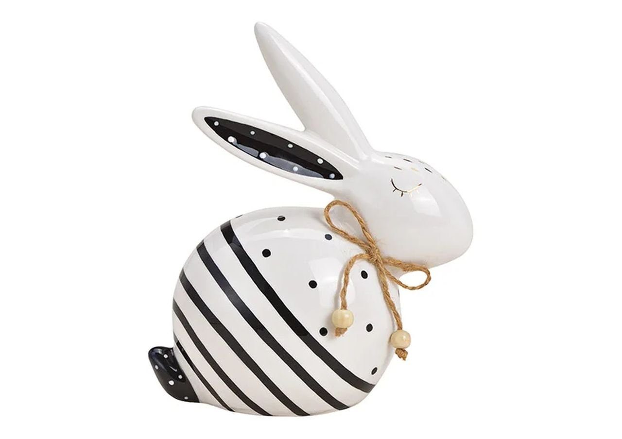 Dekofigur Hase Osterhase Dekohase schwarz weiß aus der Trend Style Serie