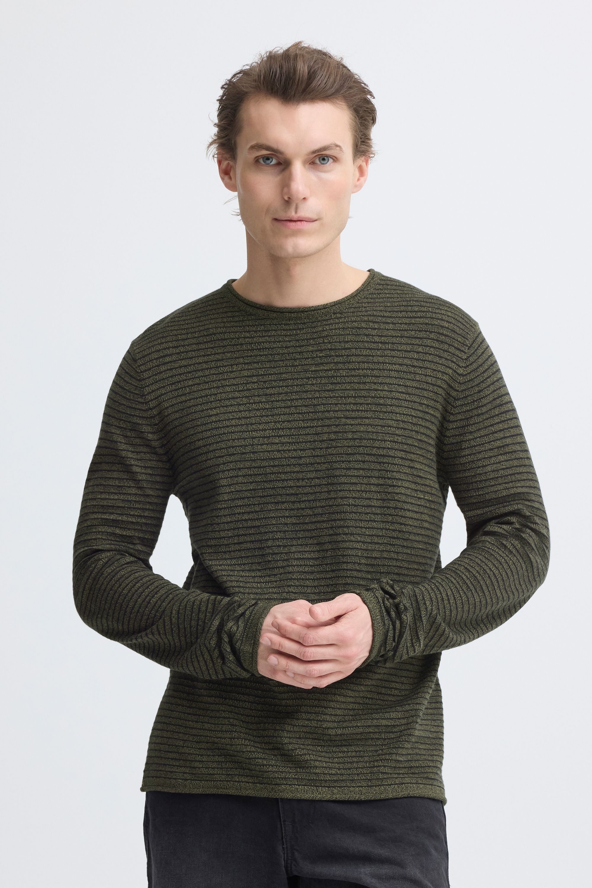 Blend Strickpullover BHBror Stilvoller Feinstrick-Pullover mit strukturiertem Strickmuster