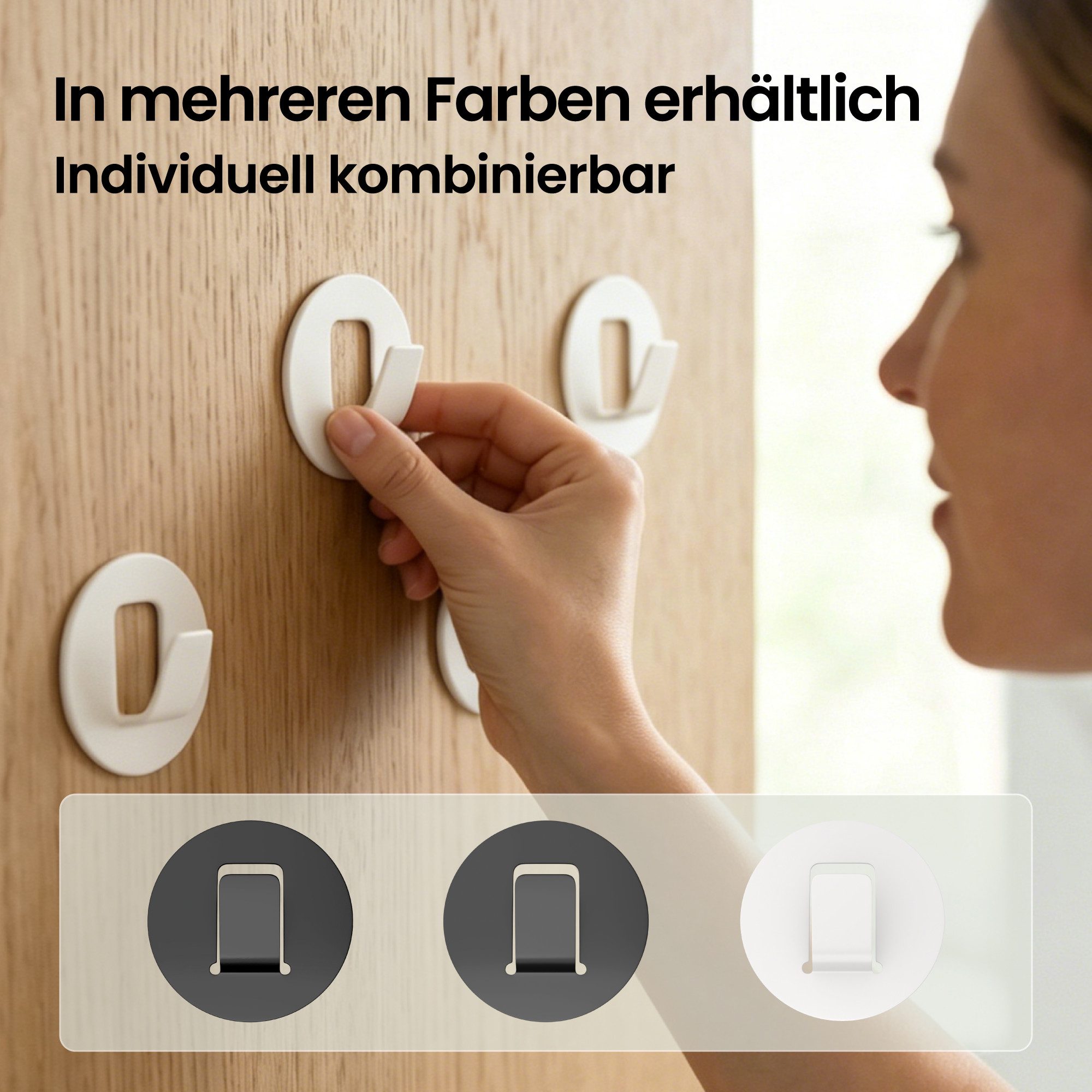 Mai & Mai Wandhaken Kleiderhaken Garderobenhaken 4 Stück ohne Bohren Alu Stalo-16, Flur, Schlafzimmer, Küche, Badezimmer, (4-St), Korrosions- und rostbeständig,Glatt und pflegeleicht