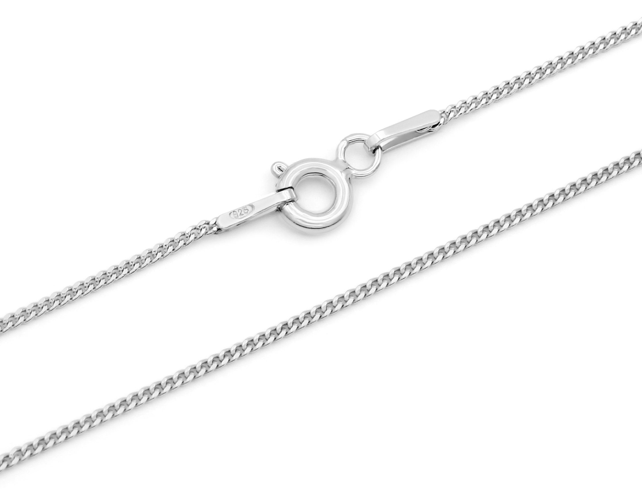Kauf-mich-weg by Bella T Silberkette Panzerkette 925 Sterling Silber rhodiniert 1,0mm breit, Länge wählbar 36 - 60cm