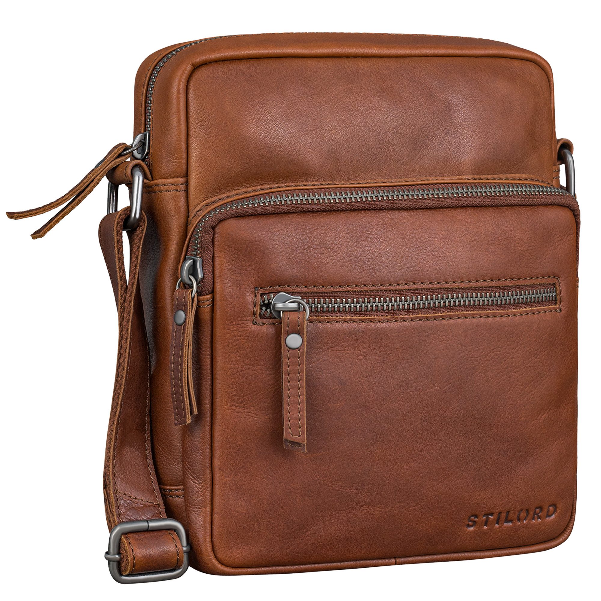 STILORD Schultertasche "Maris" Kleine Echtleder Umhängetasche für Herren für 8.3 Zoll Tablet