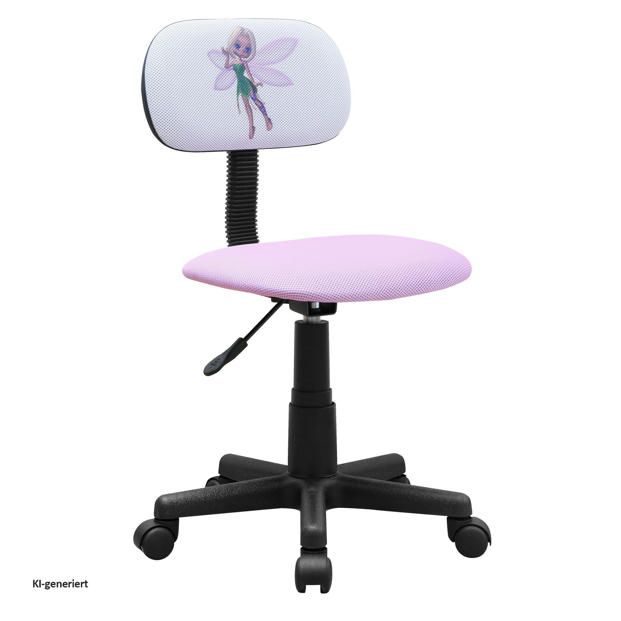 HTI-Line Drehstuhl Kinderdrehstuhl Toto Blumenfee in Rosa mit Rollen und Höhenverstellung (Stück, 1 St), Schreibtischstuhl mit Motivdruck