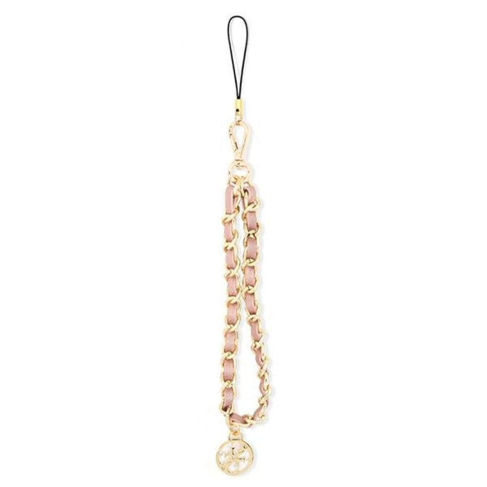 Guess Handykette Anhänger Handy-Anhänger rosa Kette goldfarbig Metall
