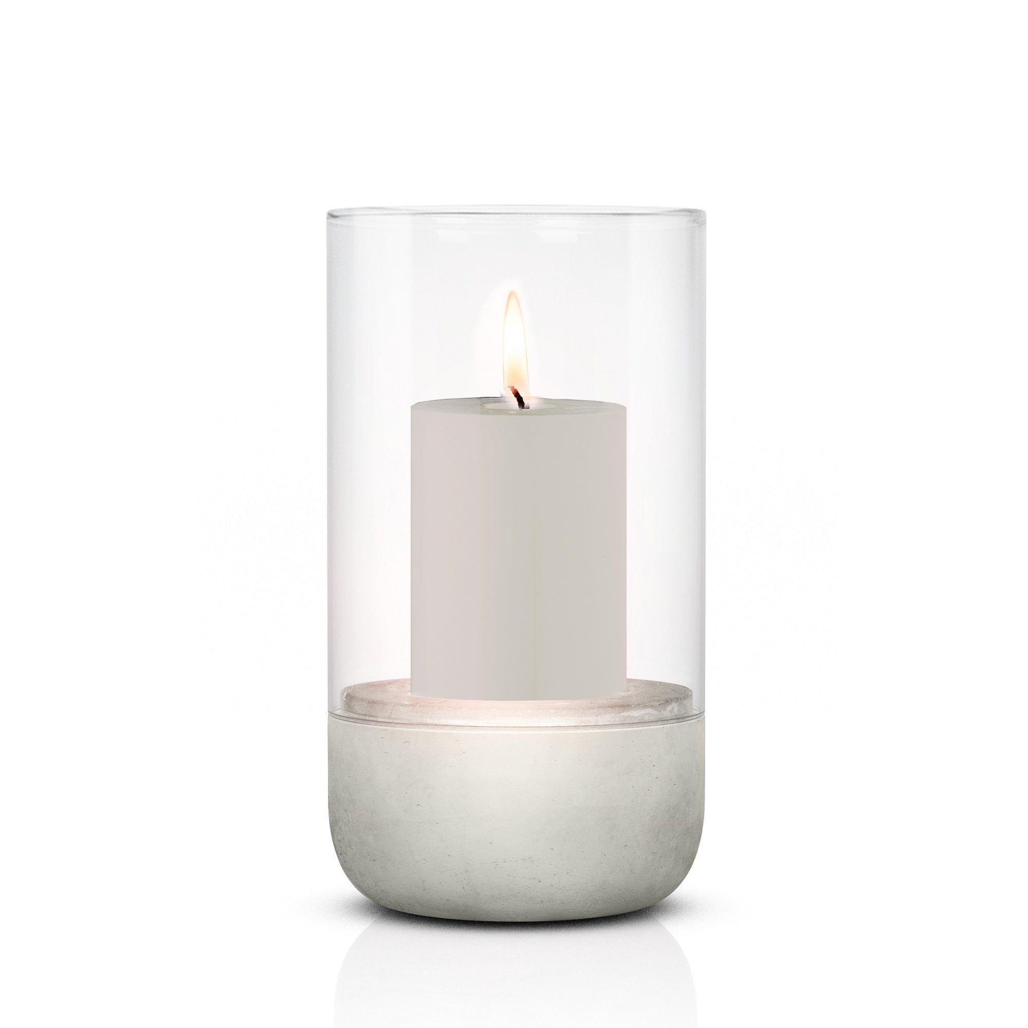blomus Windlicht -CALMA- Glas Kerzenhalter, Stimmungslicht: modernes Deko-Design (1 St., SIZE L), Exklusive Betonoptik, Handgefertigt, Verschiedene Größen & Farben
