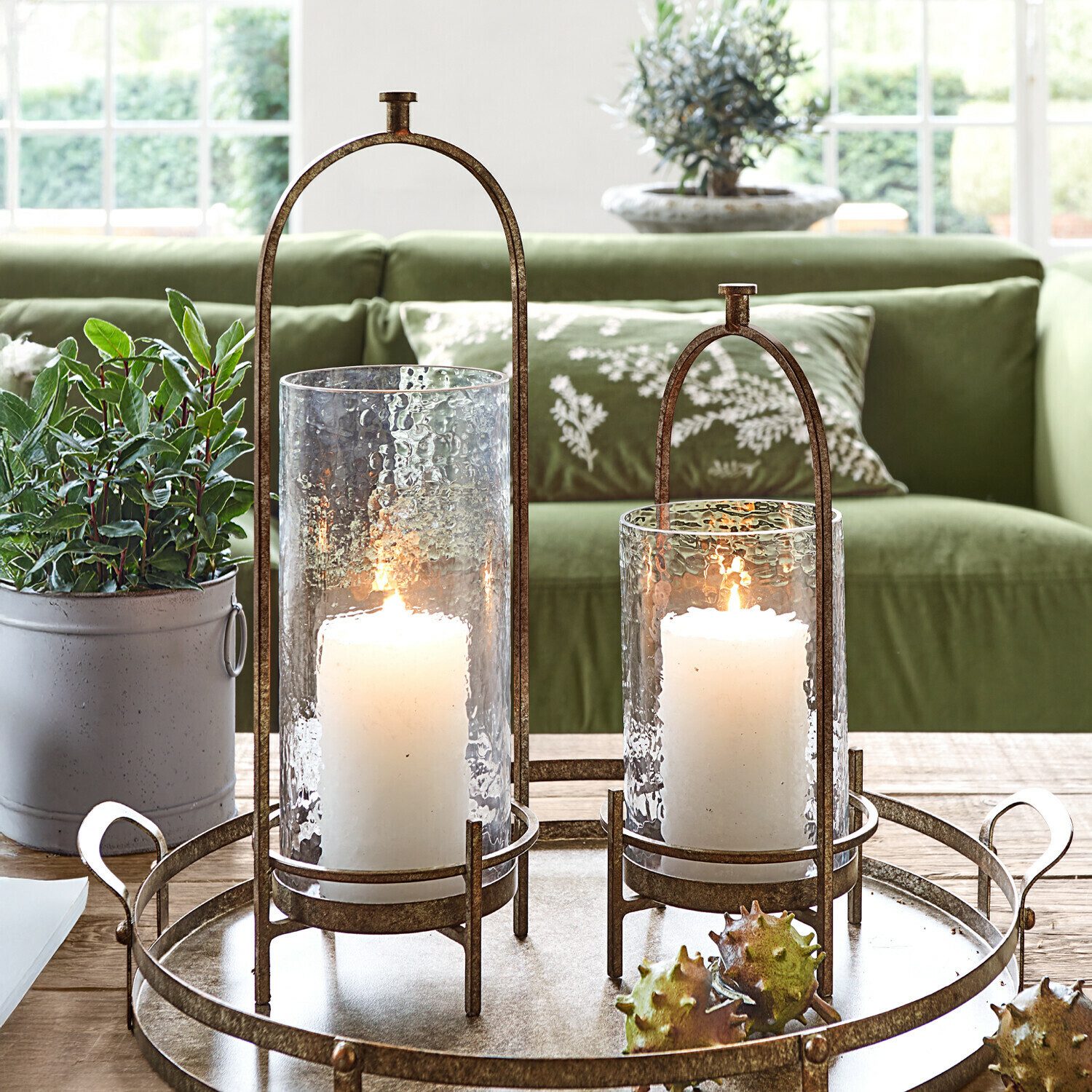Mirabeau Windlicht Windlicht 2er Set Aquivar antikbronze/klar (2er Set, 2er Set)