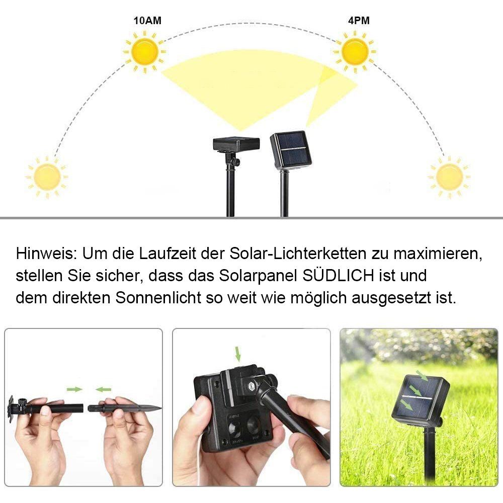 LED-Lichterkette Lichterkette, LED-Lichterkette GelldG Solar Outdoor