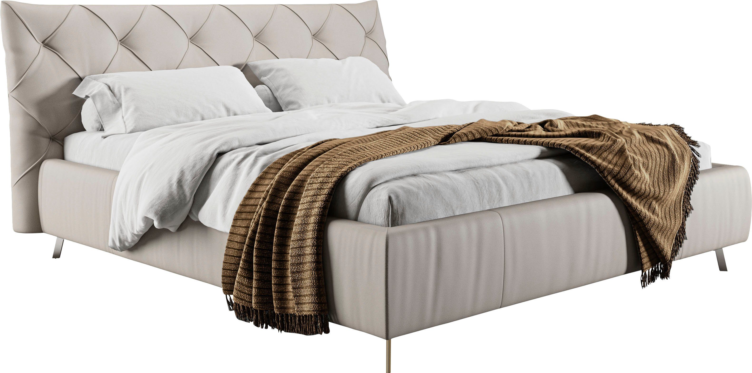 Home affaire Polsterbett Elloree in 4 Breiten bis 200cm, auch in Leder, Kopfteilhöhe 105cm, belastbar bis 280 kg, auch in Überlänge 220cm