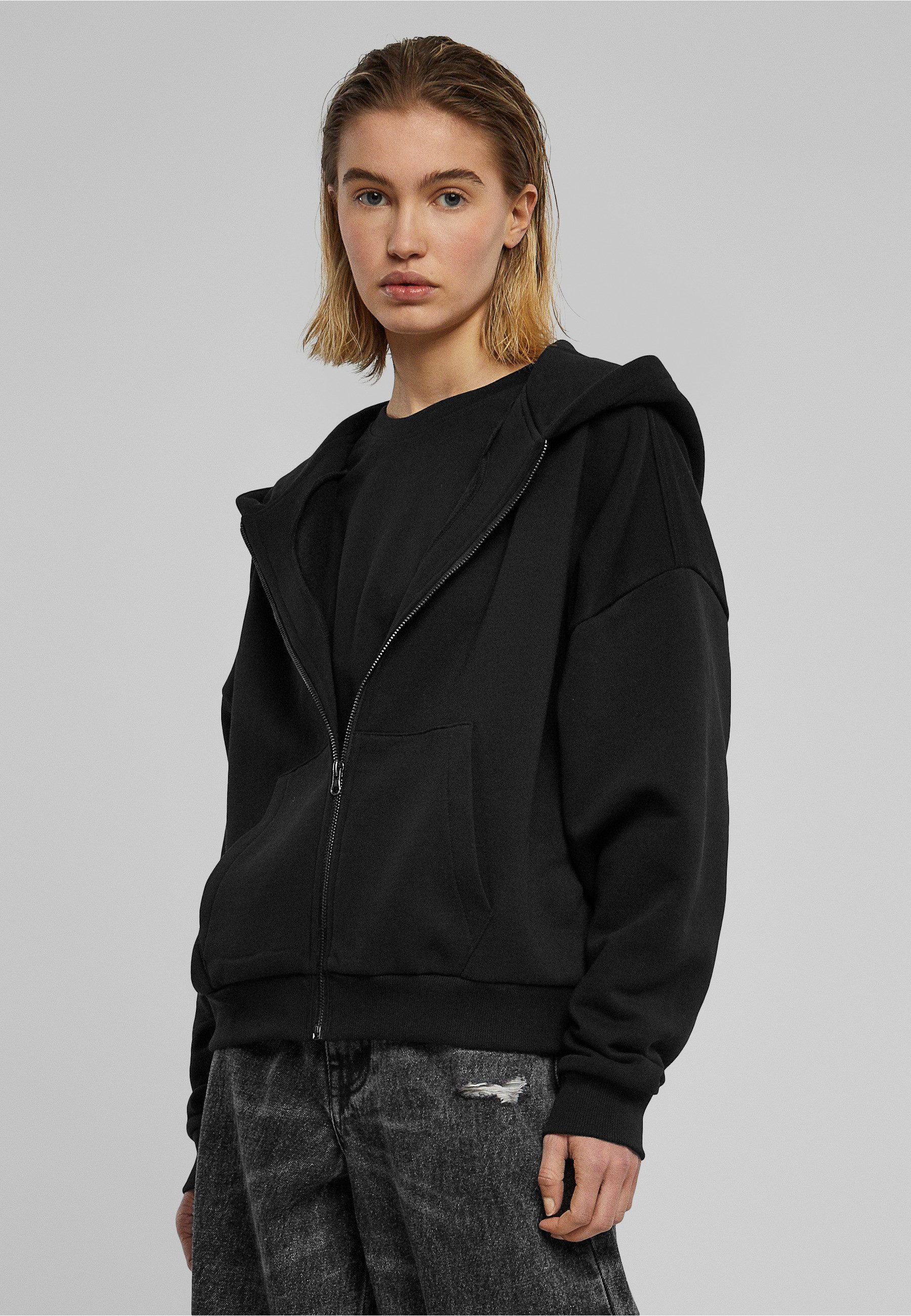 URBAN CLASSICS Sweatjacke Urban Classics Damen Ladies Boxy Zip Hoody