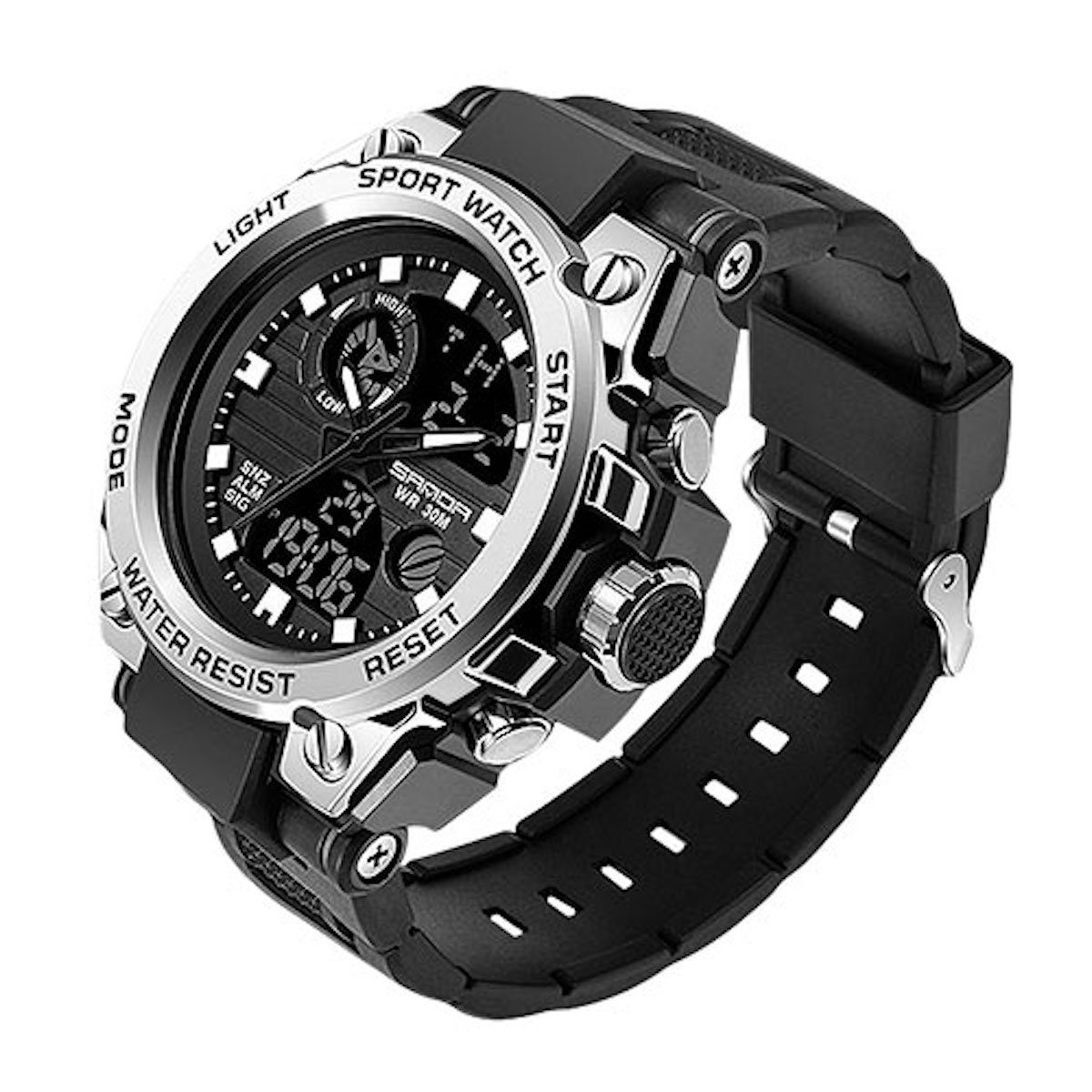 Sportuhr Herren Armbanduhr Digital Sportuhr Stopp Alarm Licht Chronograph Uhr