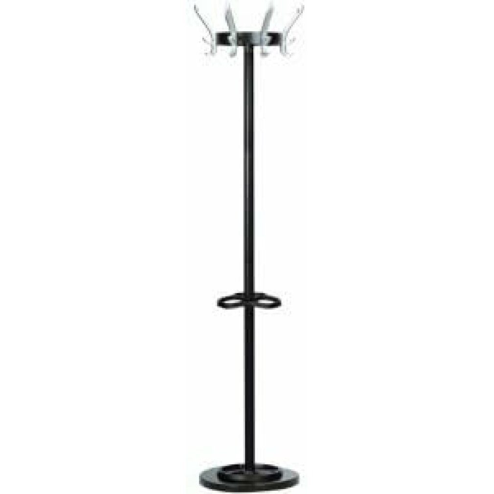 unilux Garderobenständer Kleiderständer Cypres schwarz Metall 24 Haken 34,0 x 170,0 cm