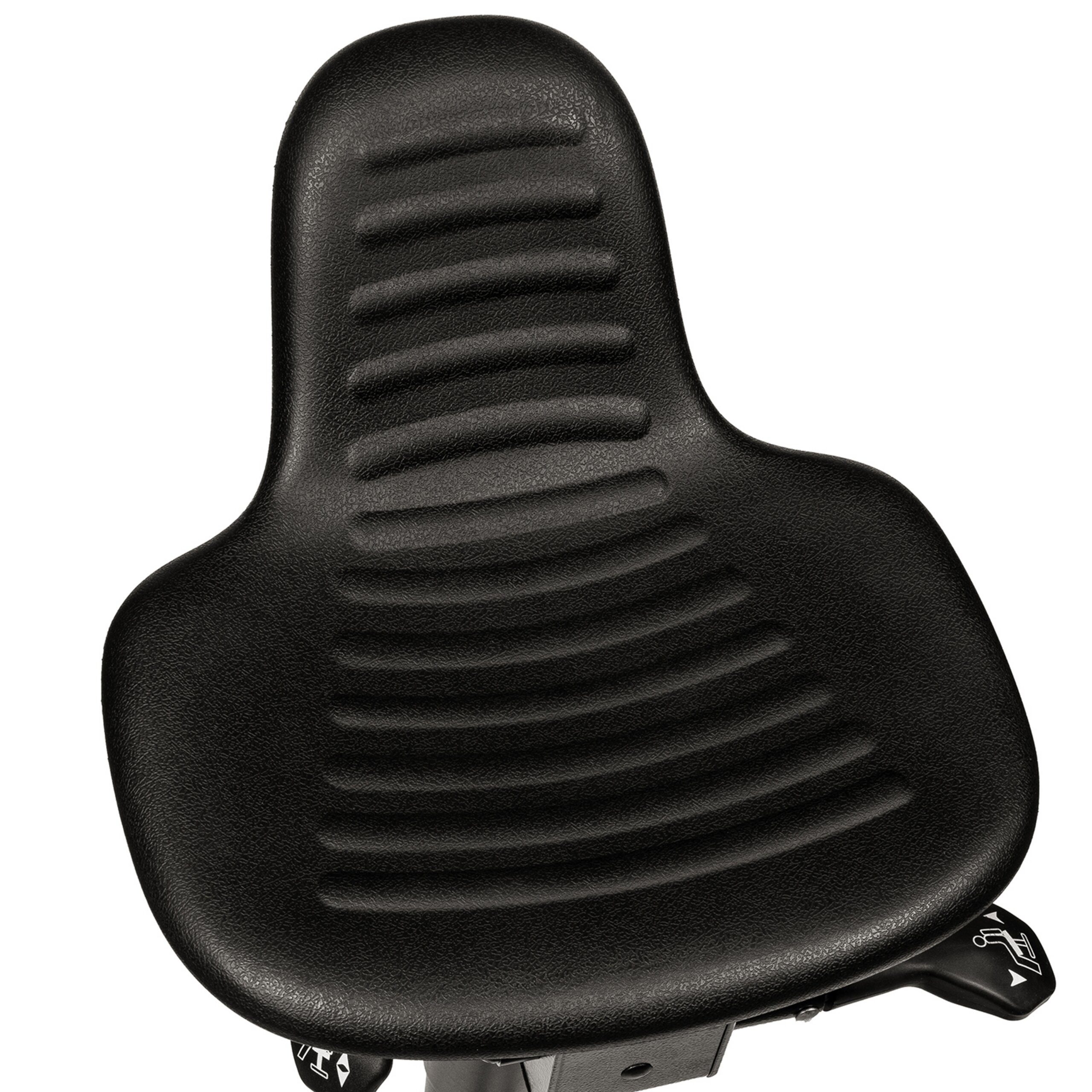 hjh OFFICE Stehhilfe TOP WORK 34 Arbeitshocker Hartschaum Höhe, Ergonomischer Stehsitz mit Rückenstütze, Höhe & Neigung verstellbar