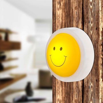 etc-shop Wandleuchte, Design LED Wand Lampe Nacht-Licht Kinder Zimmer Beleuchtung Smiley