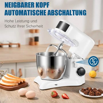 Fangqi Küchenmaschine Teigkneter mit 5.5L Edelstahlschüssel, 1300W, ABS Gehäuse,65dB, 1300,00 W, Multifunktional, Mixer, Kochmaschine