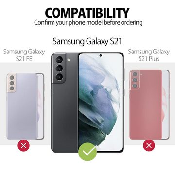 MyGadget Handyhülle Flip Case Klapphülle für Samsung Galaxy S21, Magnetische Hülle aus Kunstleder Klapphülle Kartenfach Schutzhülle
