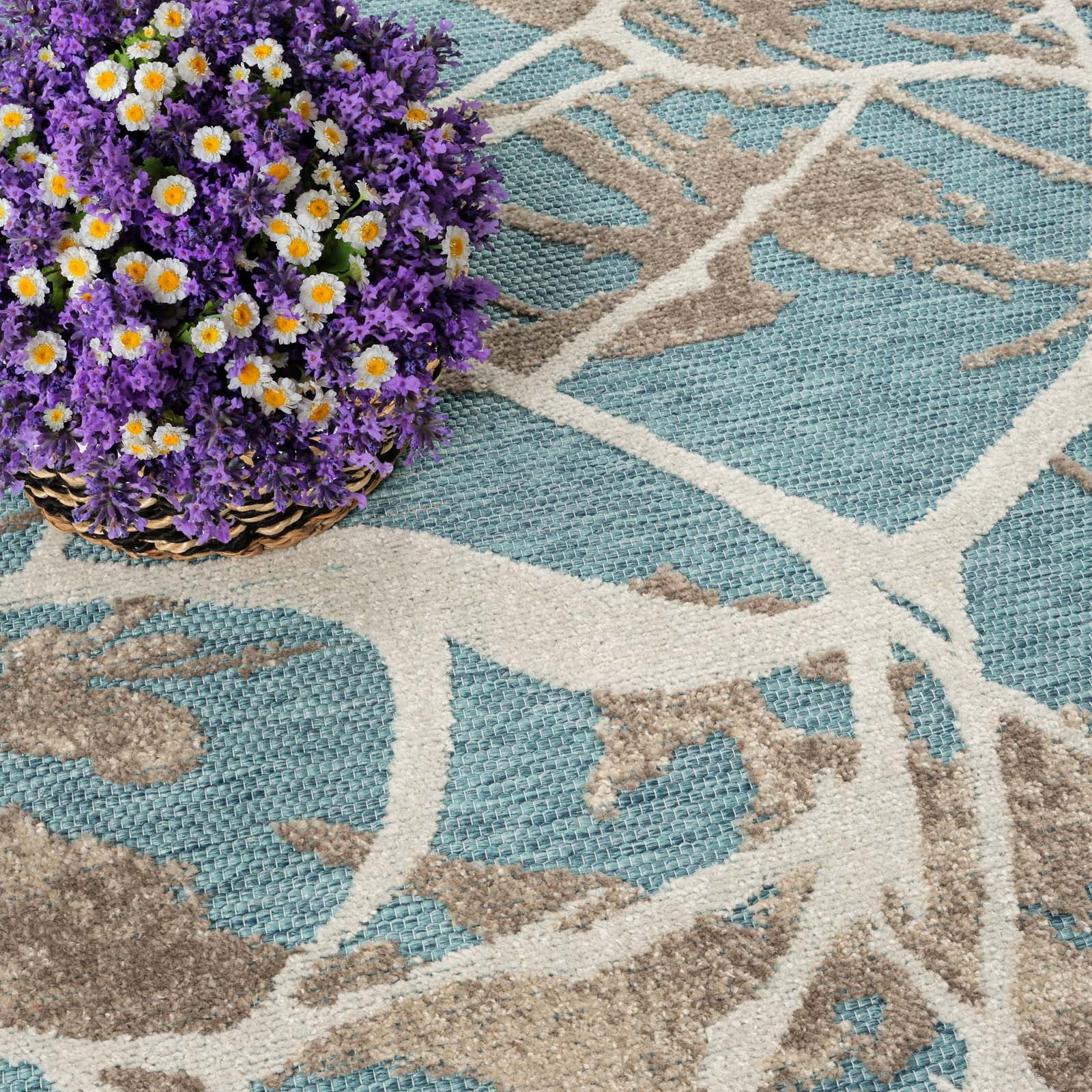TaraCarpet Teppich TaraCarpet In und Outdoor Teppich Fantasy Marmor, rechteckig, Höhe: 5 mm, Mamor blau Wohnzimmer Balkon Terasse Esszimmer 160X230