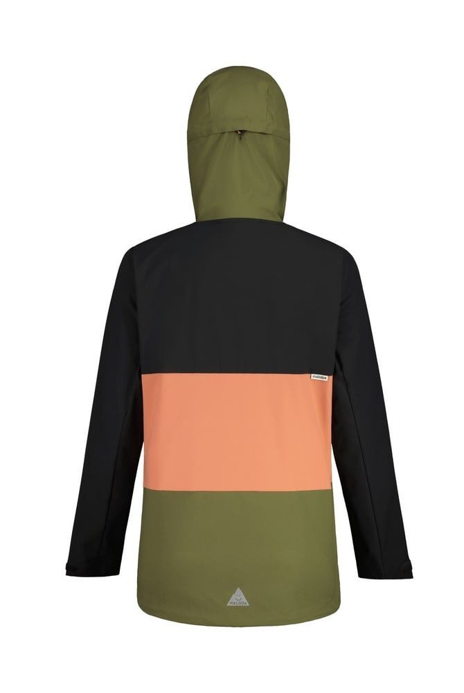 Maloja Softshelljacke OvaroM Alpine - winddicht, wasserabweisend - schwarz/khaki/orange
