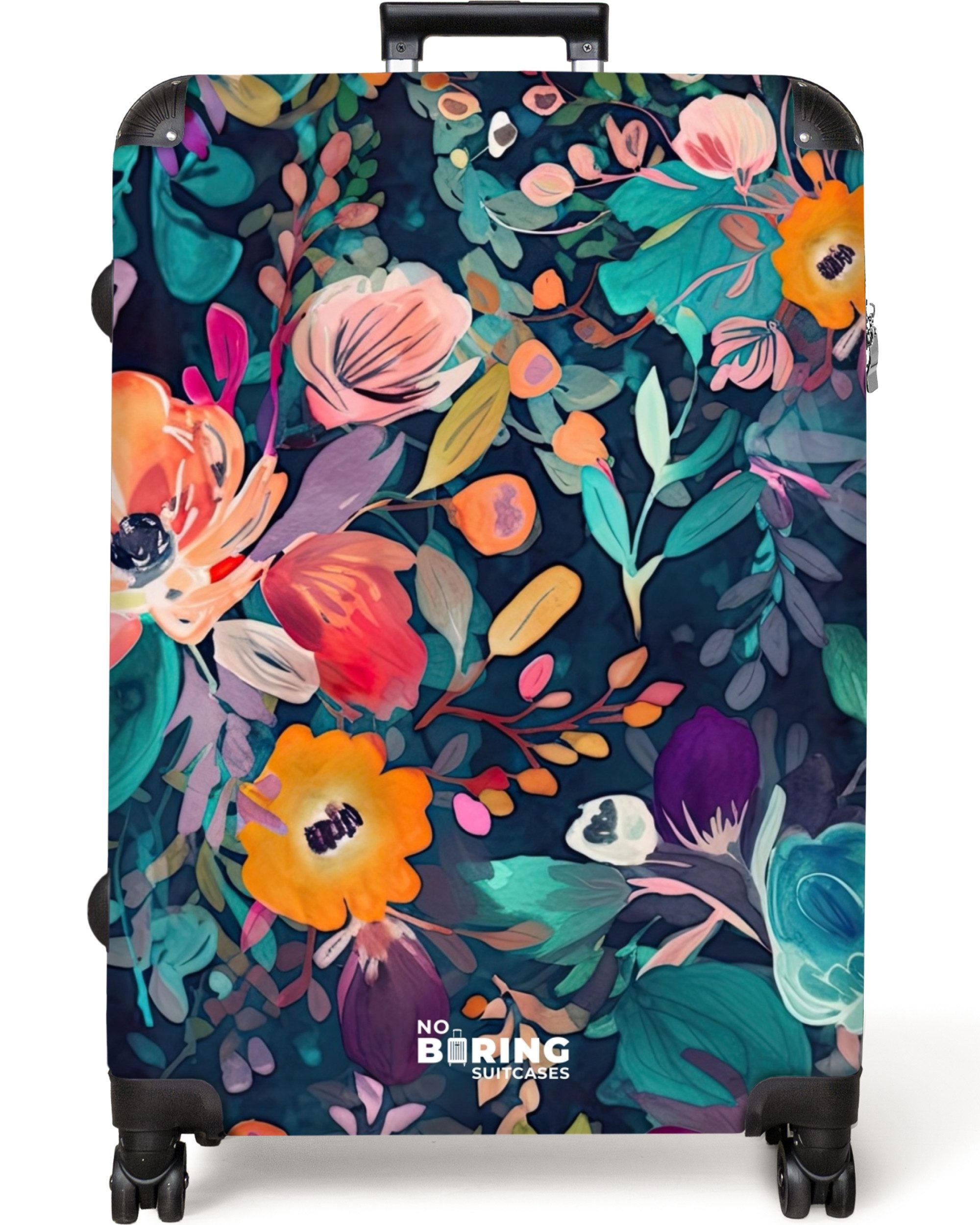NoBoringSuitcases.com© Hartschalen-Trolley Bunt - Blumen - günstig online kaufen