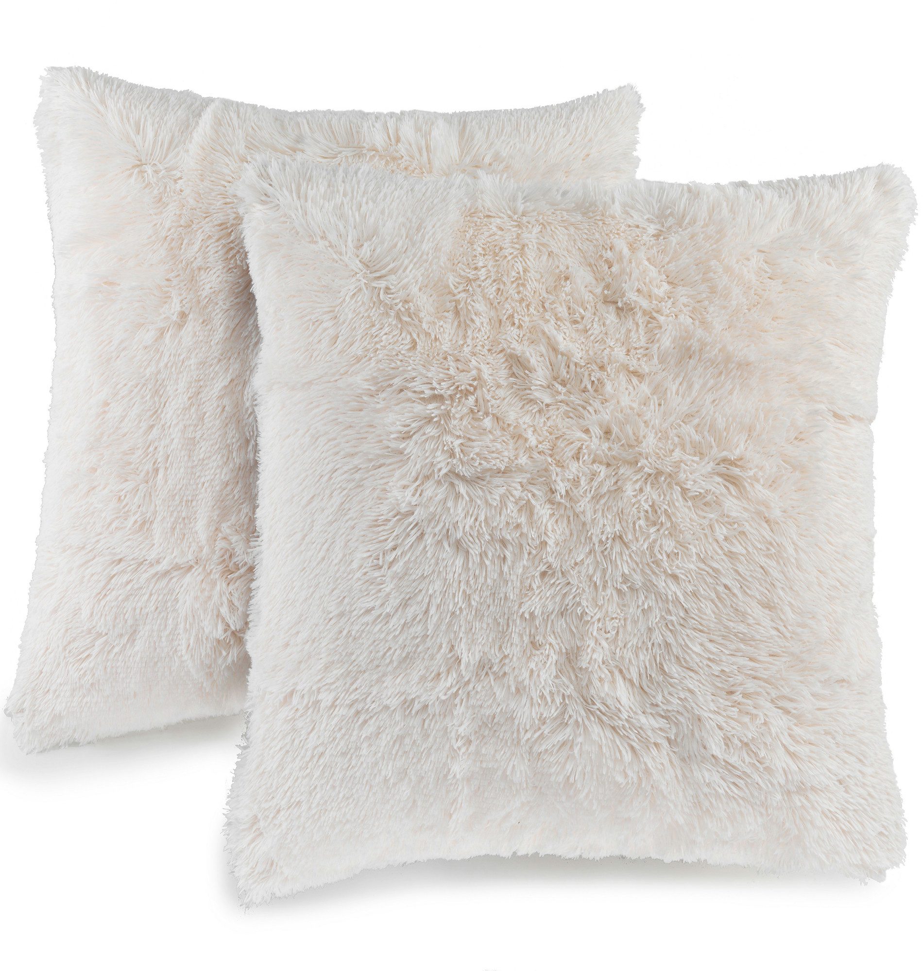 Malika Kissenbezug Cashmere-Touch Fleece, flauschig warm für den Winter, (2 Stück), Kuschelig weicher und warmer Cashmere-Touch