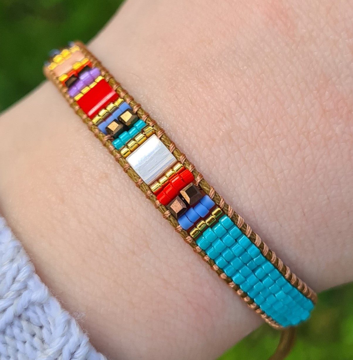 NAHLE Armband Geflochtenes Miyuki Perlenarmband Boho Surfer Armband (1-tlg., inkl. Schmuckbox)