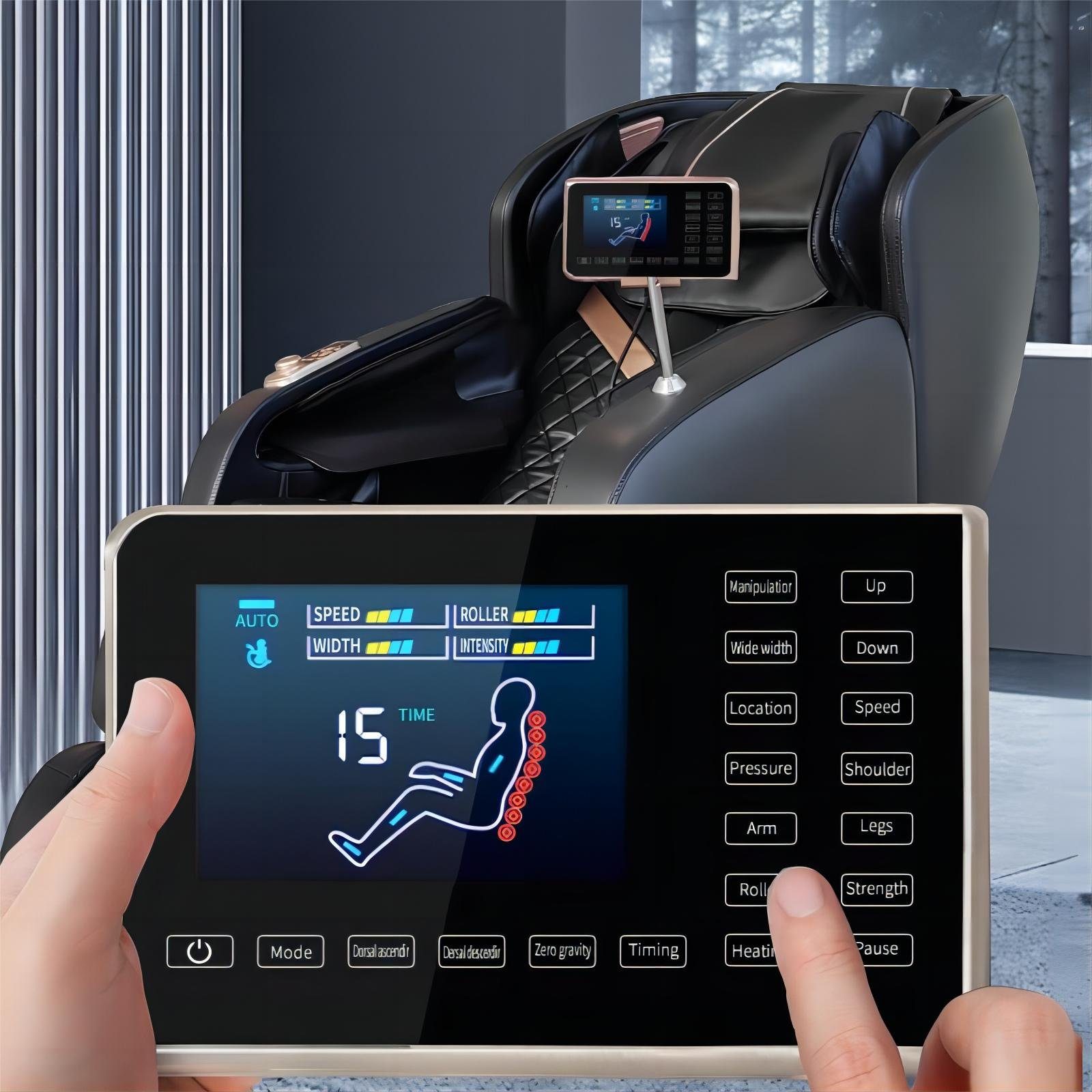 Salottini Massagesessel Edler 2D Massagesessel Zürich Relaxsessel Wärmefunktion schwarz, mit Relaxfunktion