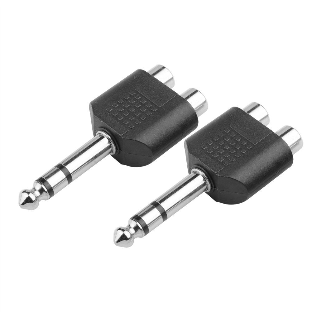 euroharry 5Stück 6,35 mm Stecker auf Dual Cinch RCA Buchse Audio Jack Y Adapter Audio- & Video-Adapter