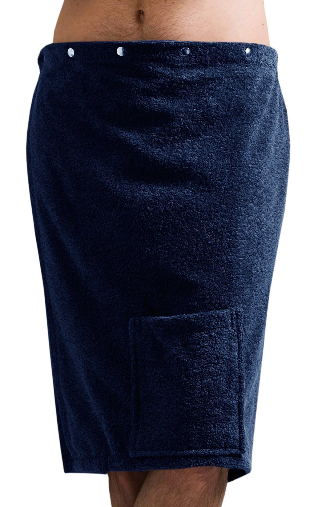 Knöpfe, der kuschelige Saunarock Lashuma für Kilt, Kurzform, Männer - Baumwolle, jeansblau