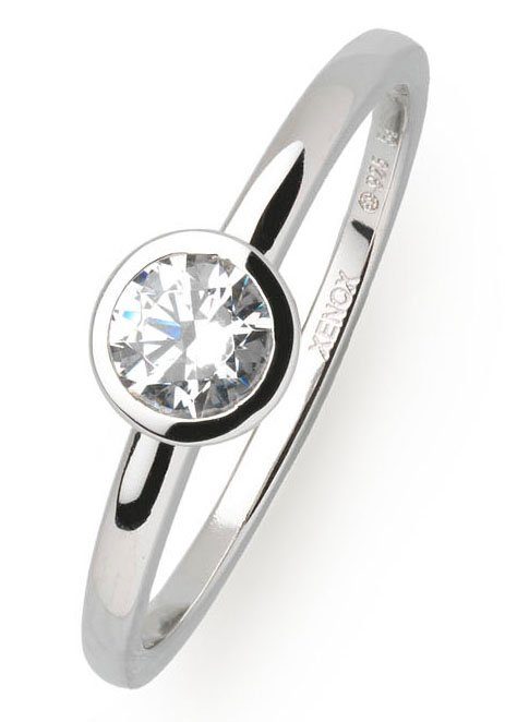 XENOX Fingerring XS ZARGE SILBER, XS7279, mit Zirkonia (synth)