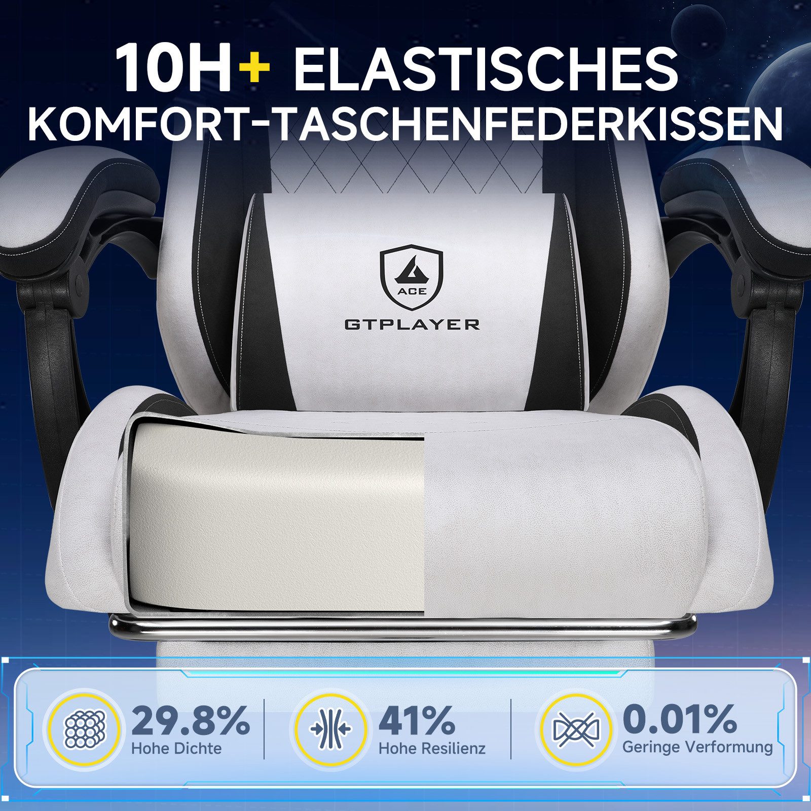 GTPLAYER Gaming-Stuhl Stoff Gaming Chair Ergonomisch günstig online kaufen