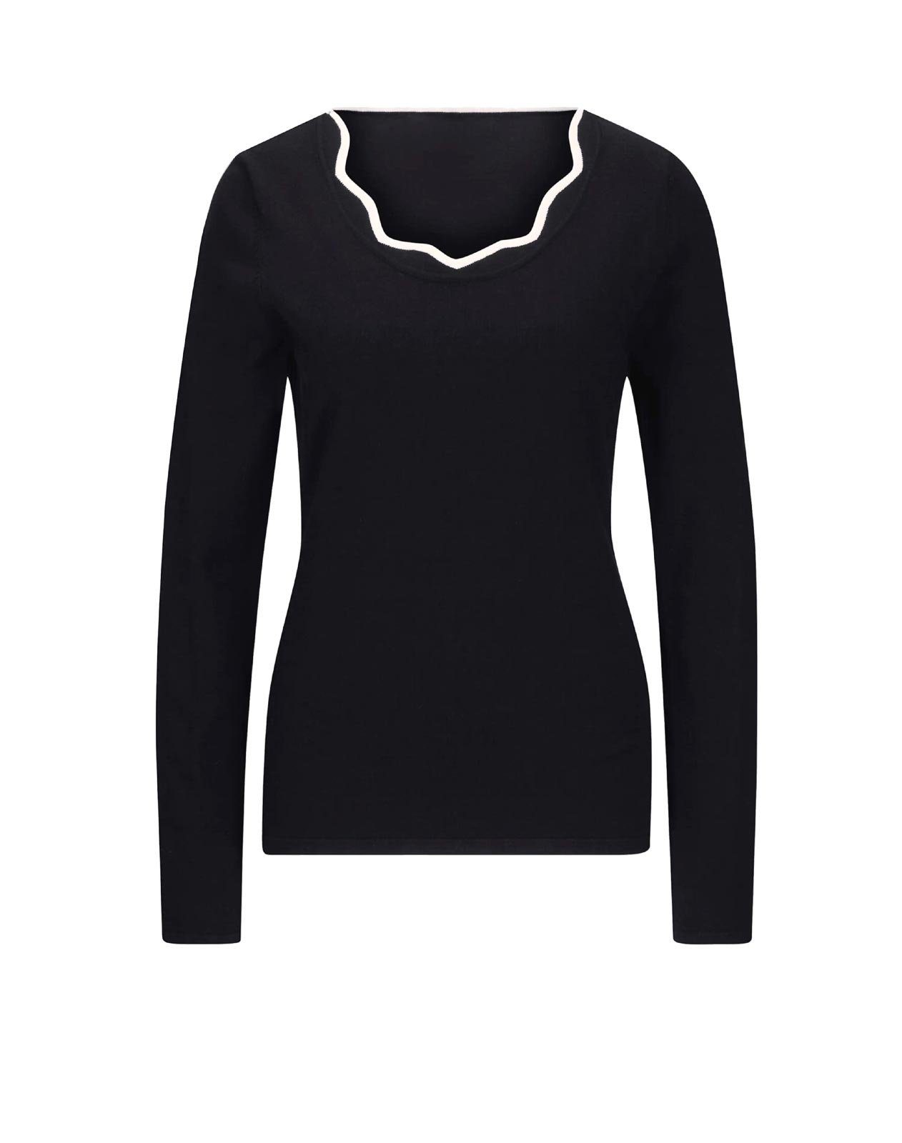 heine Designer-Pullover by schwarz Wellenkante, m. ASHLEY Ashley Damen Wickelpullover Brooke BROOKE