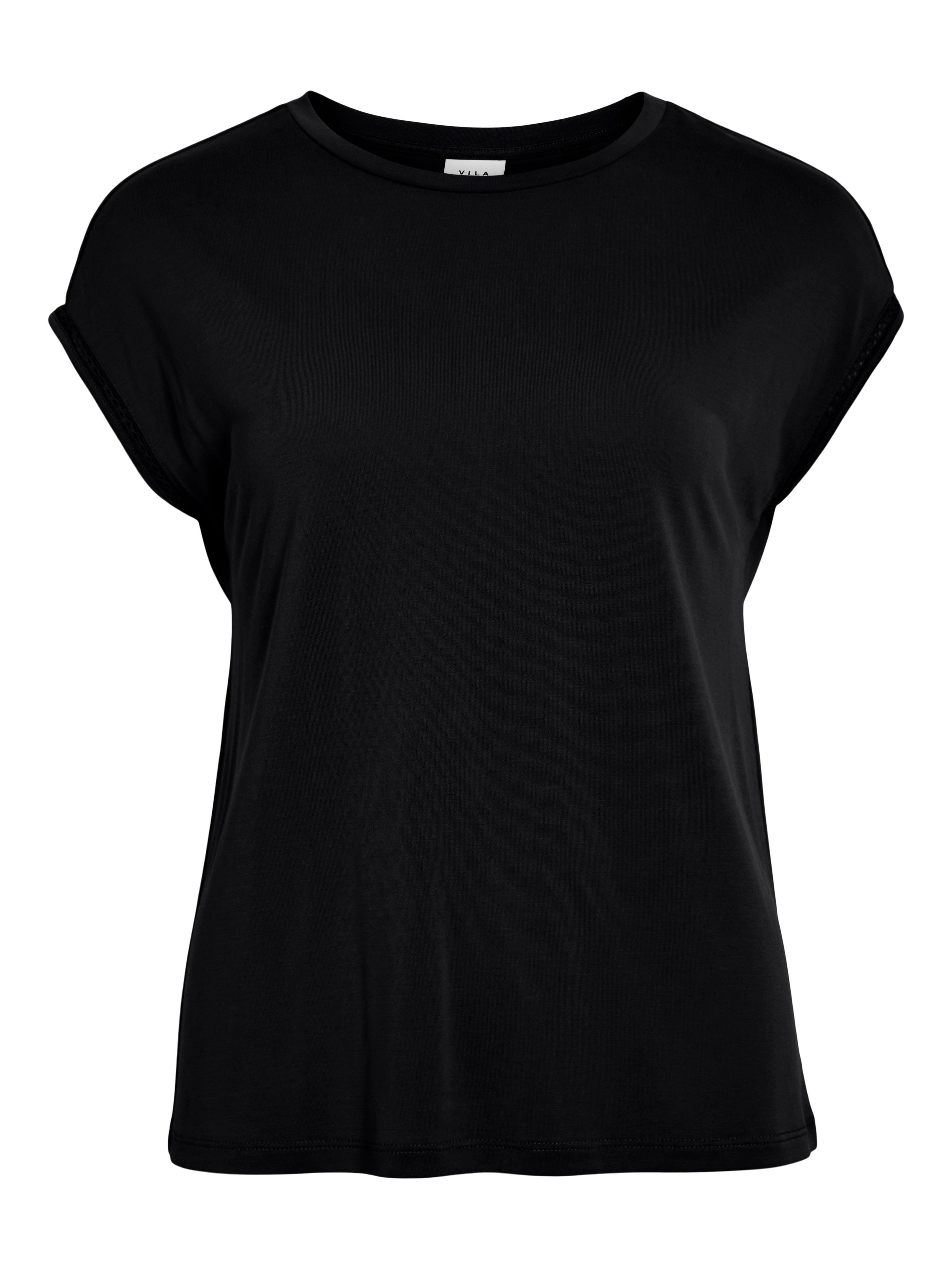 Vila Kurzarmshirt VIMODALA C/S O-NECK DETAIL TOP - NOOS günstig online kaufen