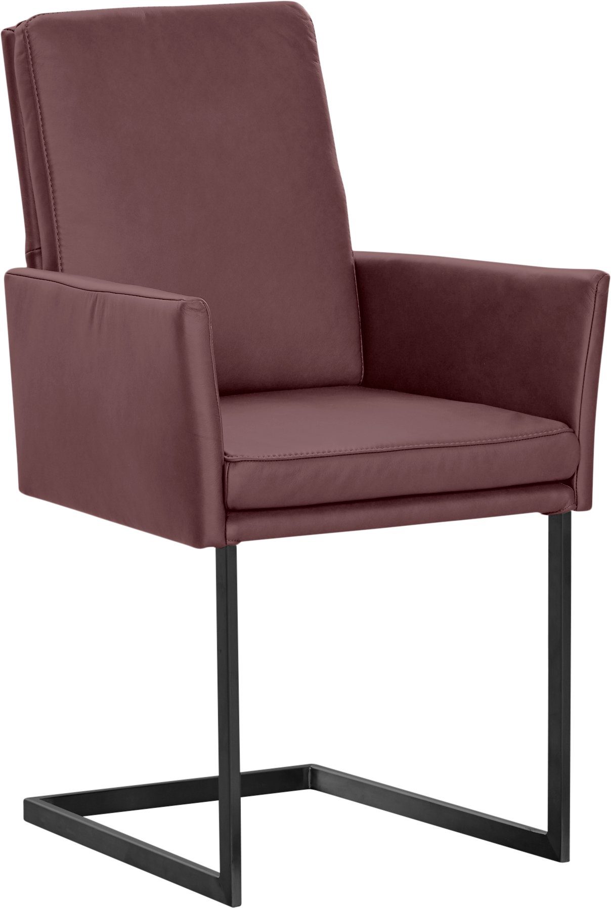 K+W Komfort & Wohnen Armlehnstuhl, stabiles Hochkantrohr, Untergestell in Edelstahloptik oder schwarz