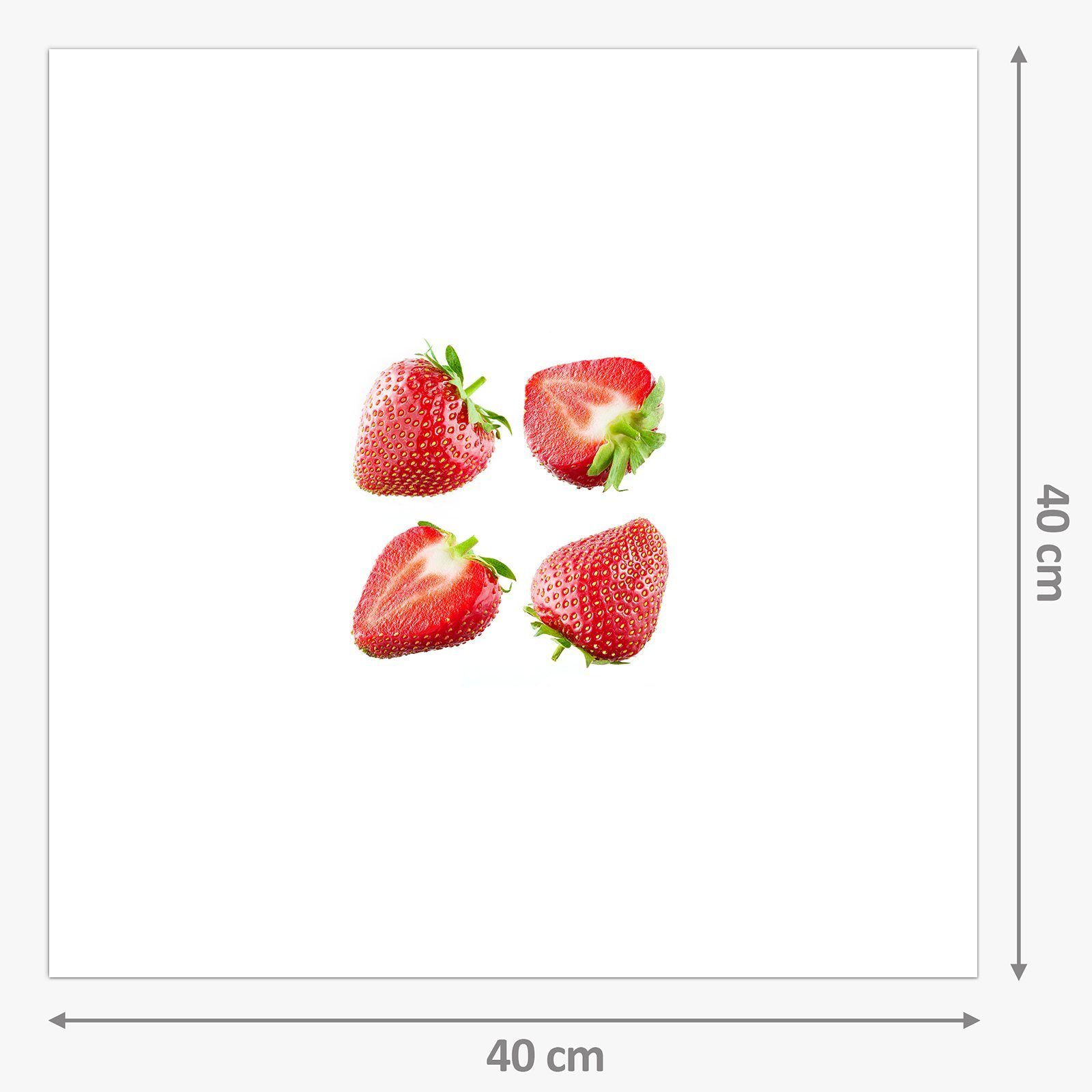 mit Motiv Küchenrückwand Spritzschutz Glas Küchenrückwand Erdbeeren Vier Primedeco