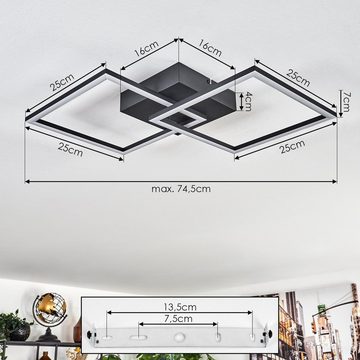 hofstein Deckenleuchte moderne Deckenlampe aus Metall/Kunststoff in Schwarz/Weiß, LED wechselbar, 3000 Kelvin, mit verstellbarem Schirm, Länge max. 74,5 cm, 20 Watt, 2250 Lumen