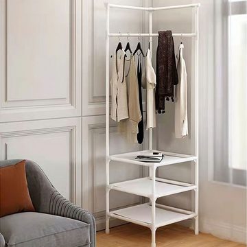 Welikera Garderobenständer 2 In 1 Eck-Garderobe, mit Abgestuftem Regal, 45*45*180cm