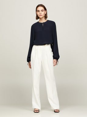 Tommy Hilfiger Crepebluse VISCOSE CREPE SOLID VN BLOUSE mit Metalllabel