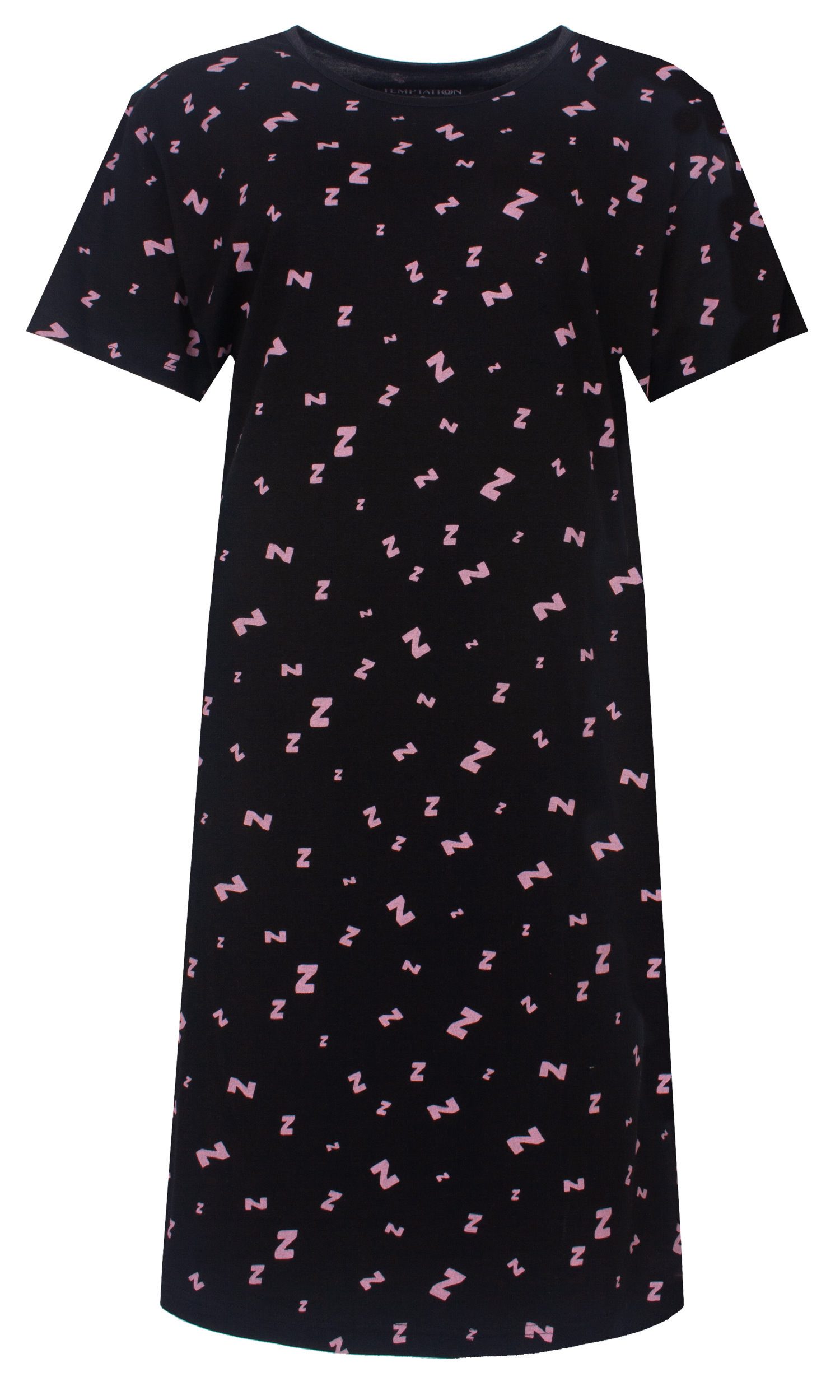 TEMPTATION Nachthemd Damen Schlafshirt mit kurzem Arm (1-tlg) Baumwolle