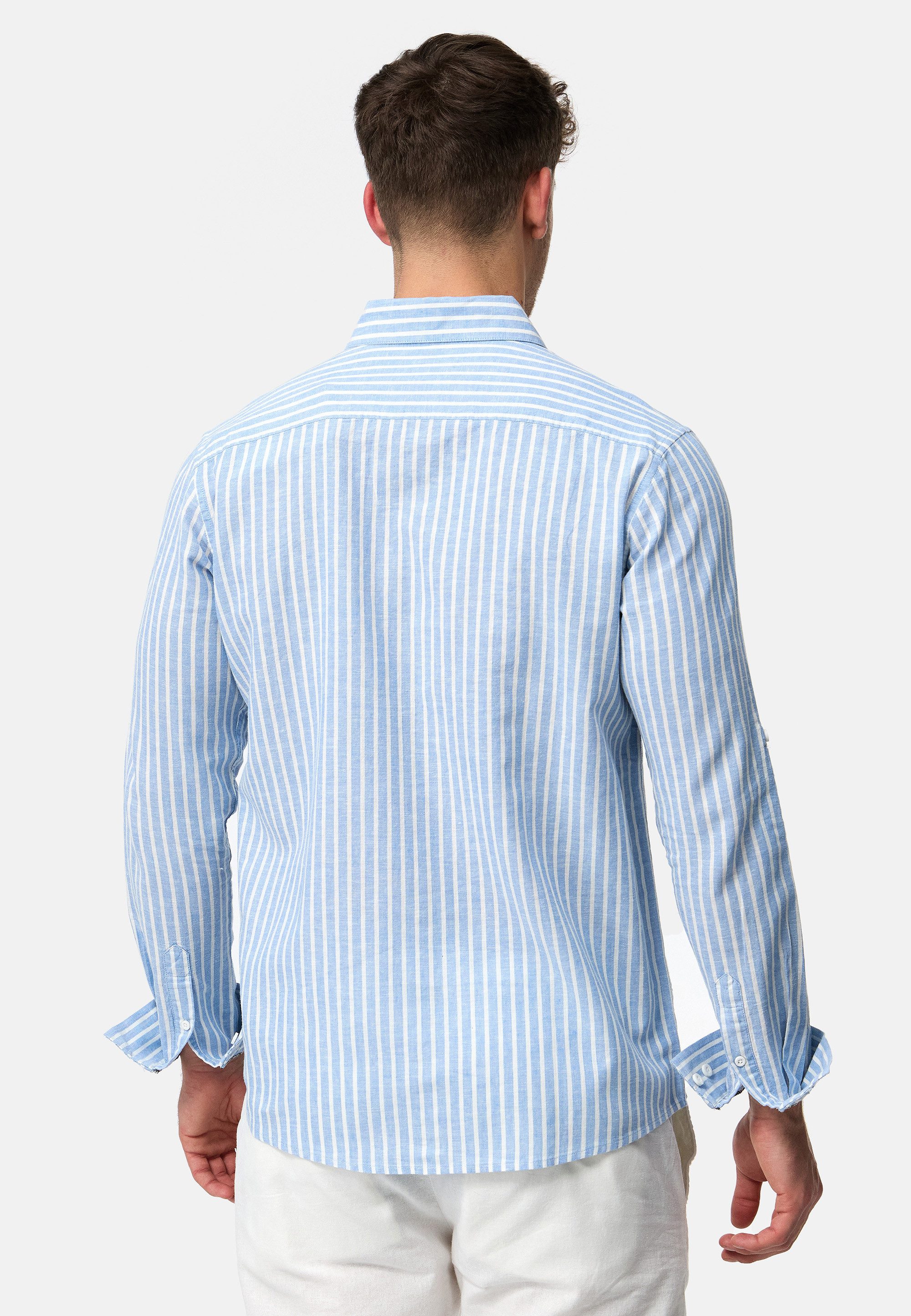 Indicode Langarmhemd Herren Brayden Herrenhemd Langarm mit Button-Down-Kragen