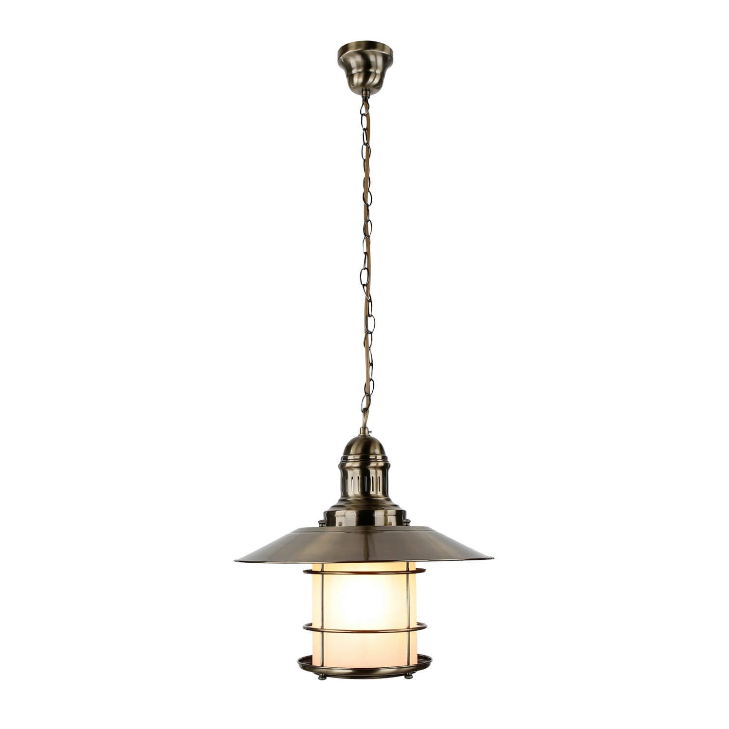 Licht-Erlebnisse Pendelleuchte SUDAN, ohne Leuchtmittel, Hängeleuchte Messing Echtglas Bronze Jugendstil Pendellampe Lampe